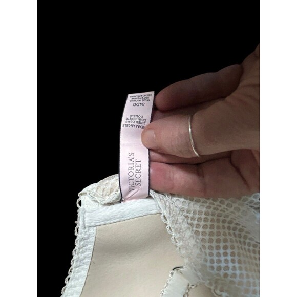 34DD BRIDAL Ivory Victorias Secret Dream Angels Floral Long Line Demi UW Bra - Picture 6 of 8